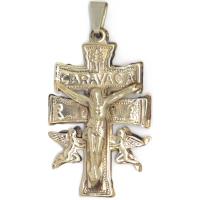 Amuleto Cruz de Caravaca con Cristo Plateada 5 cm (C/ Cordon...