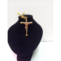 Amuleto Cruz de Amarre con Cristo Tumbaga 3 Metales 5.5 cm