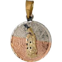 Amuleto Guadalupe con Calendario Tumbaga 3 Metales 5 cm