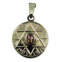Amuleto Estrella 6 Puntas Atrae y Repele Opalo con Tetragram...