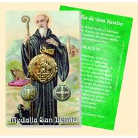 Medalla San Benito Tumbaga Dorada 2.5 cm (Reverso Cruz)
