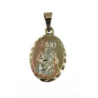 Amuleto Judas Tadeo Tumbaga Medalla Ovalo 3 Metales  2.7 cm
