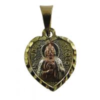 Amuleto Judas Tadeo Tumbaga Medalla Corazon 3 Metales  2.7 cm