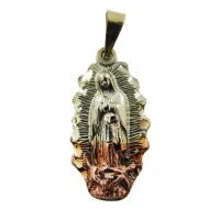 Amuleto Guadalupe o Lupita Tumbaga Figura Relieve con Aura 3...