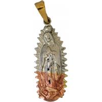 Amuleto Guadalupe o Lupita Tumbaga Figura Relieve con Aura 3...