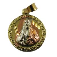 Amuleto Corazon de Jesus Medalla Tumbaga 3 Metales 2.5 cm