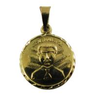 Amuleto Malverde Medalla Tumbaga Dorada 2.5 cm