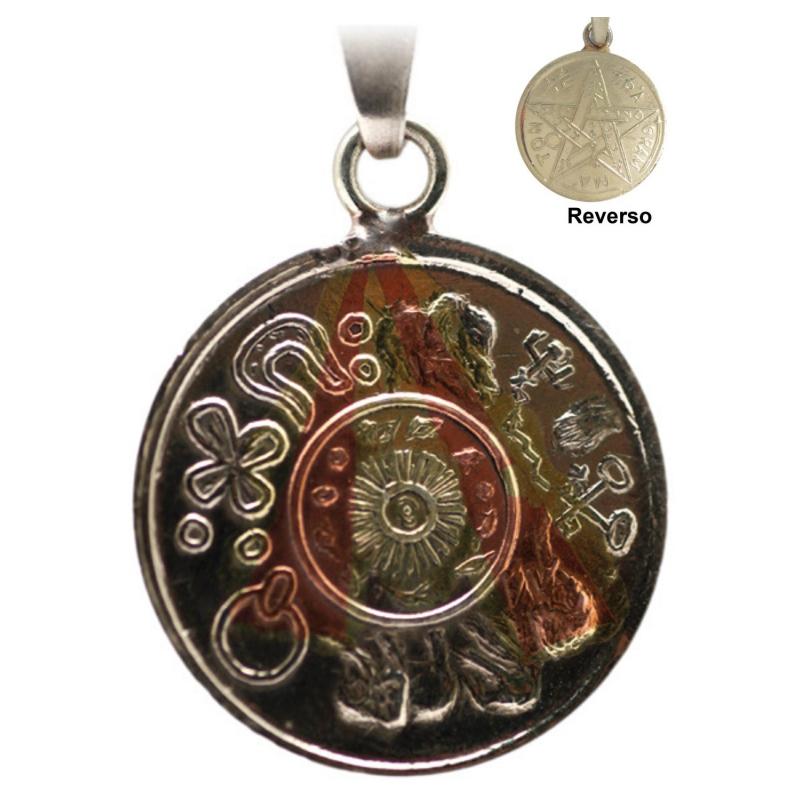 Amuleto Estrella Todo lo Puede Potenciada con Amuletos con Tetragramaton 3.5 cm (Talisman Gran Poder