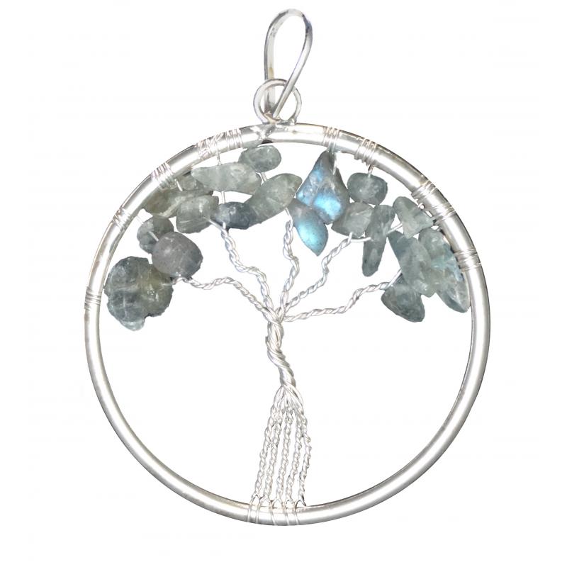 Amuleto Arbol de la Vida Labradorita  - 4 cm (Ideal para abrir los Chakras)