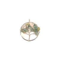 Amuleto Arbol de la Vida c/cordon Cuarzo Verde - 3 cm