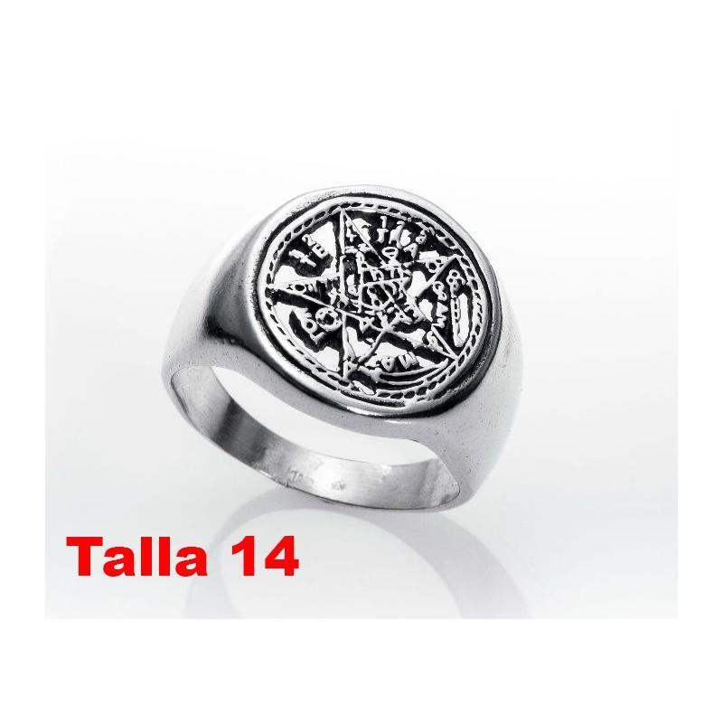 Amuleto Plata Anillo Tetragramaton Talla 14