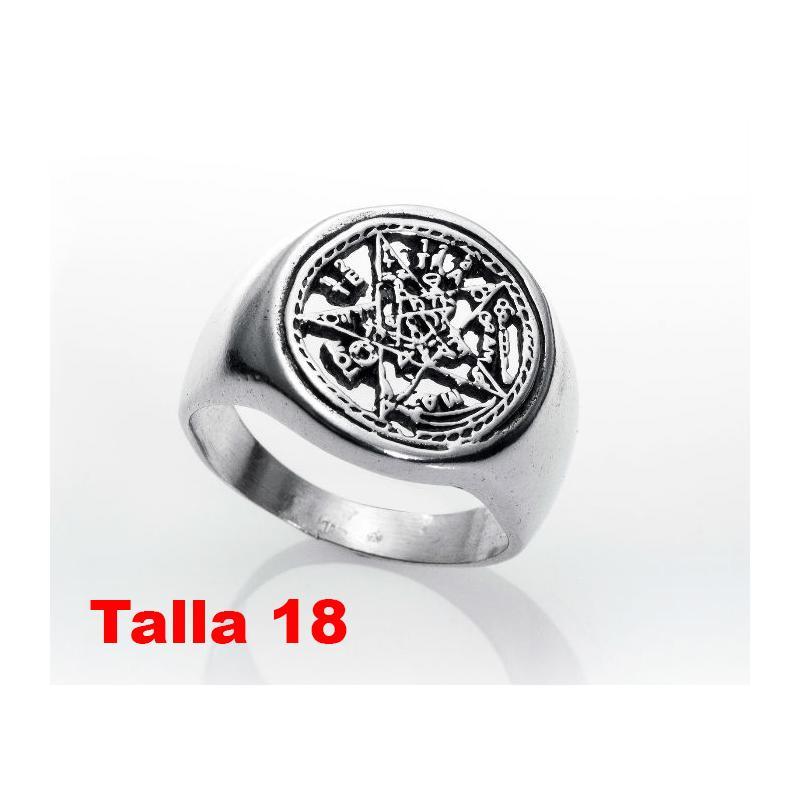 Amuleto Plata Anillo Tetragramaton Talla 18