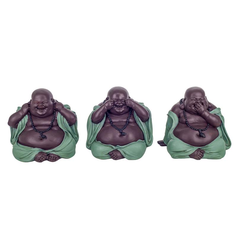 Buda No Ve, No Oye, No Habla 15 x 14 x 14 cm (Set)  (Resina) HAS