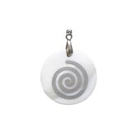 Amuleto Espiral Celta 3 cm (Acero Plateado incrustado en Nacar)