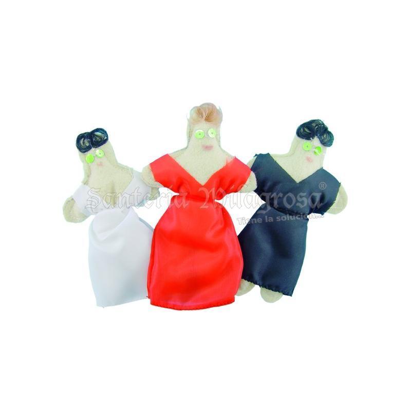 Muñeco Vudu Vestido Mujer Blanco 14 cm aprox. (Fetiche con Expl.)