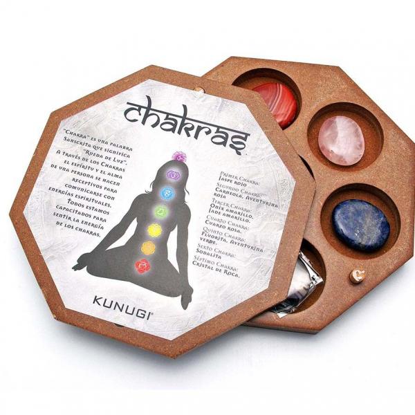 Set de Chakras (Caja Madera Octogonal)