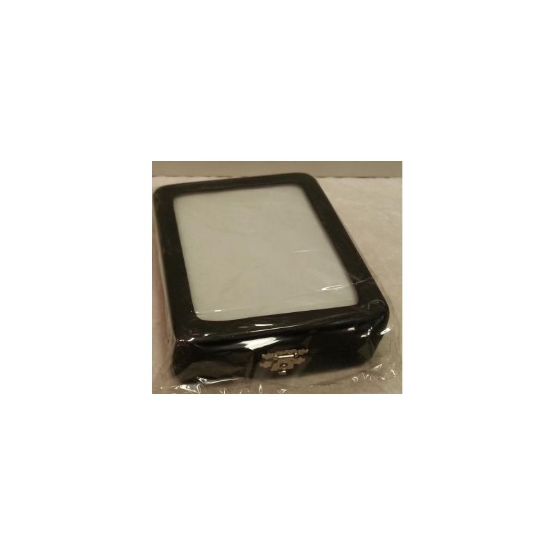 Expositor Caja Tapa Vidrio Base Negro con Cierre 3 x 9 x 11 cm (Ideal Colgante - Pulseras)