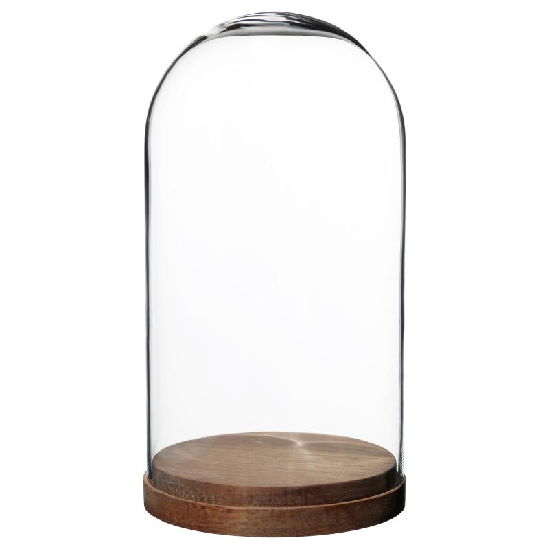 Expositor Urna de Cristal base madera  27 x 15 cm (para Figuras)