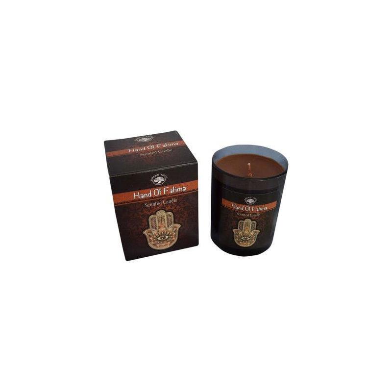 Vela Aromatica Mano de Fatima en vaso (210 g / 40-45 h.) (Has)