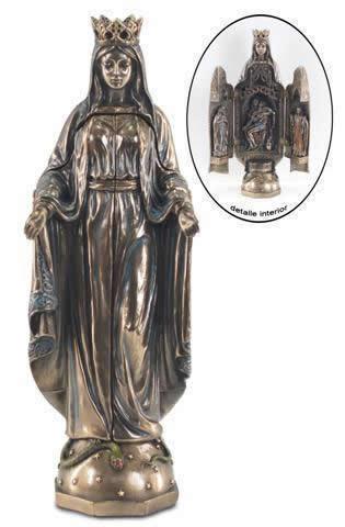 IMAGEN Resina Virgen Maria 27 cm (Dorado Viejo) (Se abre)