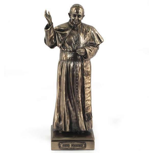 IMAGEN Resina Papa Francisco I 28 cm (Dorado Viejo)