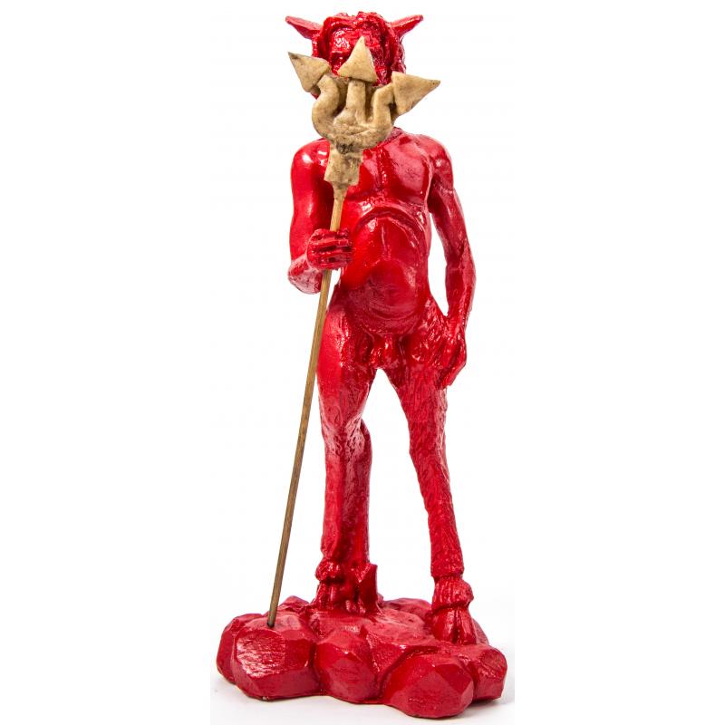 Imagen Umbanda Diablo Exu 27 cm 11 inch (Rojo) - Resina
