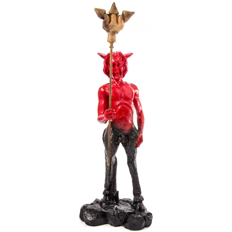 Imagen Umbanda Diablo Exu 27 cm 11 inch (Rojo-Negro) - Resina