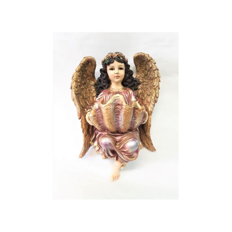 Imagen Resina Angel con Pila (Metalico) (Colgante Pared )