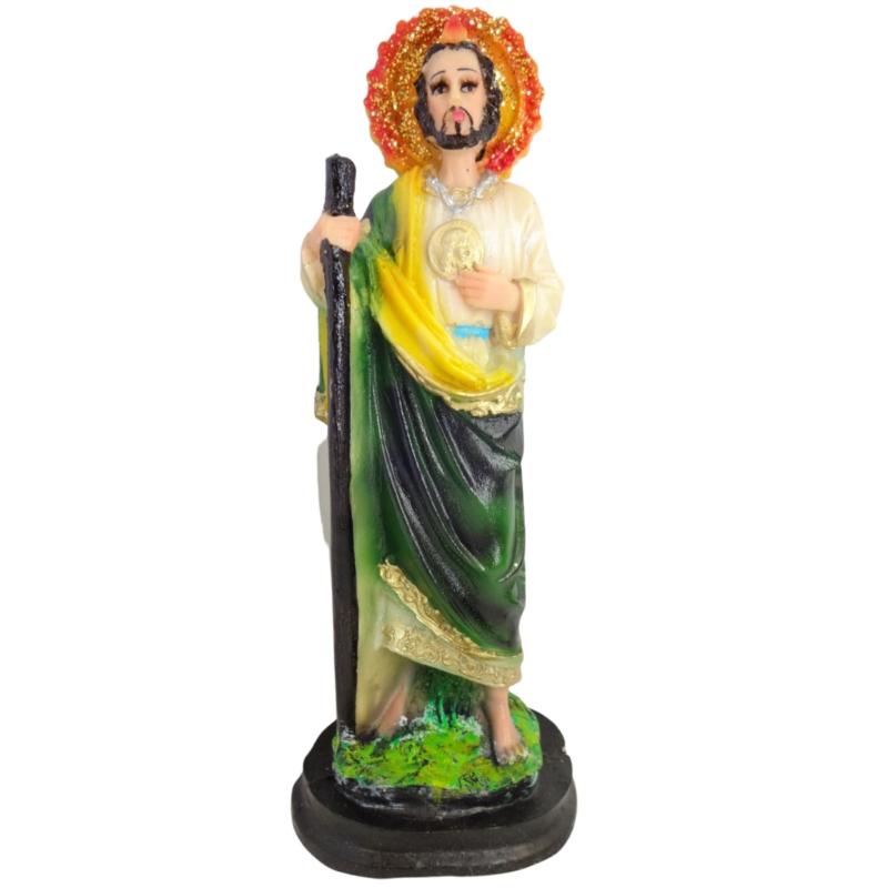 Imagen Resina Judas Tadeo 20 cm (con Aureola) Baston Fijo - resina artesanal