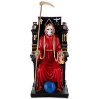 Imagen Santa Muerte sobre Trono Imperial 22 cm (Roja) (c/ Am...