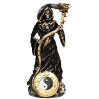 Imagen Santa Muerte 44 cm. Horoscopo Yin Yang (Negra) (c/ Am...
