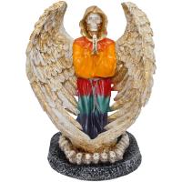 Imagen Santa Muerte de rodillas c/ Alas 33 cm. (7 Colores) (c/ Amuleto Base)  - Resina