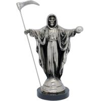 Imagen Santa Muerte Metalica 25 cm. Brazos Abiertos (Plateada)