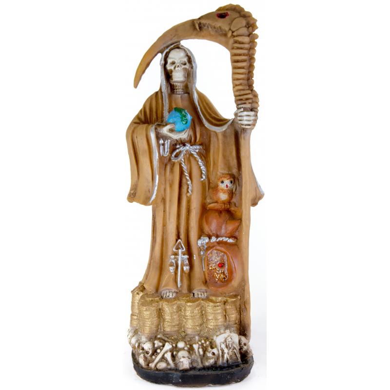 Imagen Santa Muerte 45 cm. Belen o Guardian Hueso - c/ Amuleto y Base (Resina)