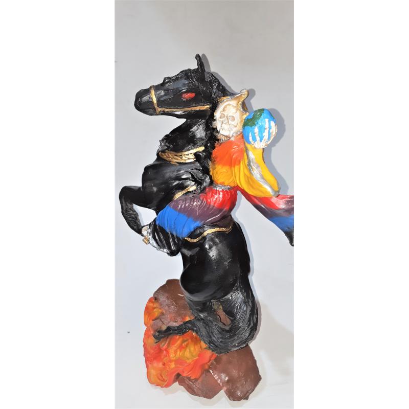 Imagen Santa Muerte Caballo 50 cm (7 Colores) (c/ Amuleto Base)  - Resina