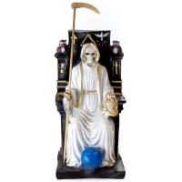 Imagen Santa Muerte sobre Trono Imperial 22 cm (Blanca) (c/ ...