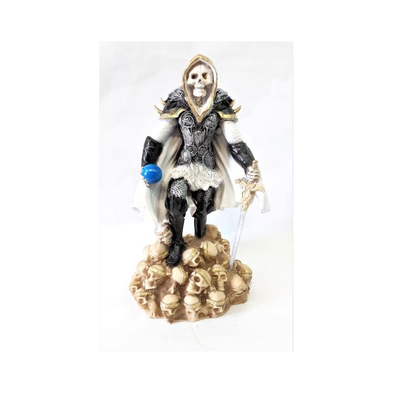 Imagen Santa Muerte Guerrera (Blanca)  31 cm - Artesanal puede variar el color y forma de los detall