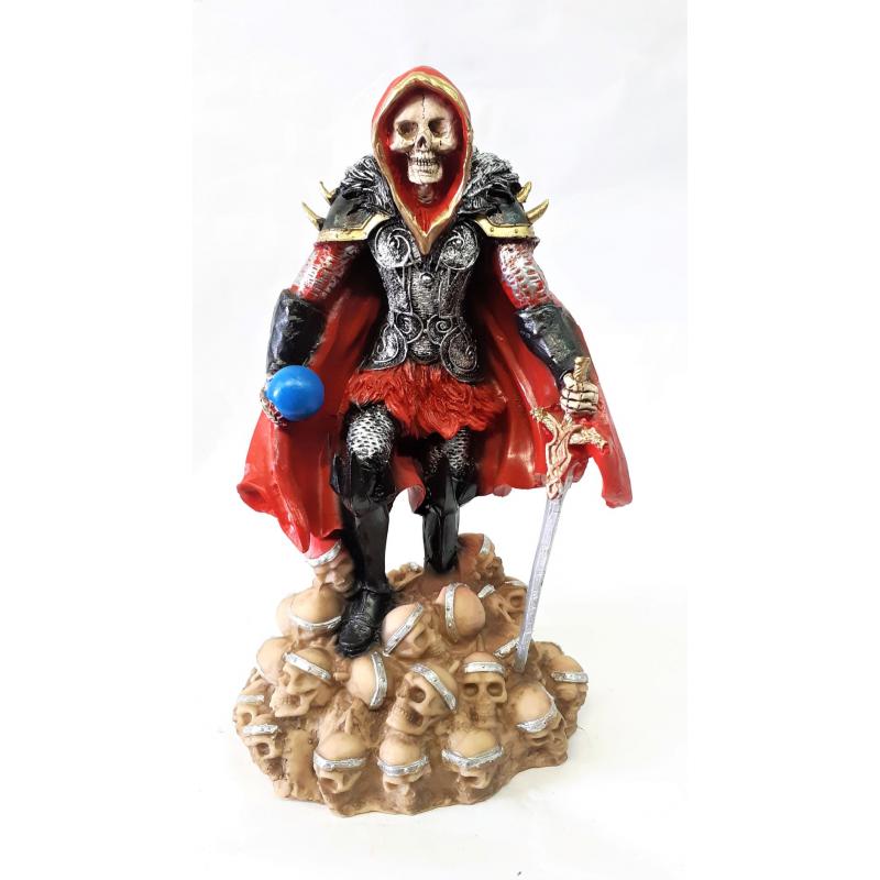 Imagen Santa Muerte Guerrera (Roja)  31 cm - Artesanal puede variar el color y forma de los detalles