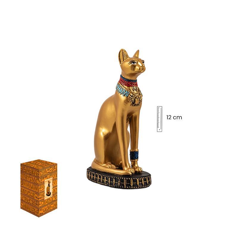 Imagen Bastet Gato Egipcio 12 cm con Base Morado (Resina Premium)