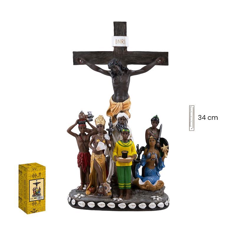 Imagen 7 Potencias con Jesucristo 35 cm con Base (Resina Premium)