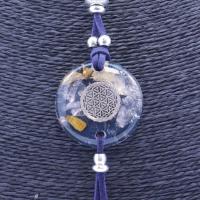 Collar Orgon Flor de la Vida Azul con Abalorios (3,7 cm Ajus...