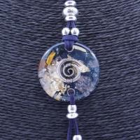 Collar Orgon Espiral Azul con Abalorios (3,7 cm Ajustable)