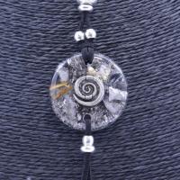 Collar Orgon Espiral Negro con Abalorios (3,7 cm Ajustable)