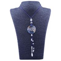 Collar Orgon Nudo Celta Azul con Abalorios (3,7 cm Ajustable)