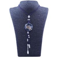 Collar Orgon Om Azul con Abalorios (3,7 cm Ajustable)