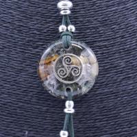 Collar Orgon Trisquel Verde con Abalorios (3,7 cm Ajustable)