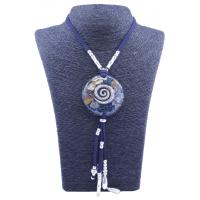 Collar Orgon Espiral Azul con Abalorios (5,4 cm Ajustable)