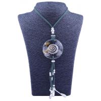 Collar Orgon Espiral Verde con Abalorios (5,4 cm Ajustable)
