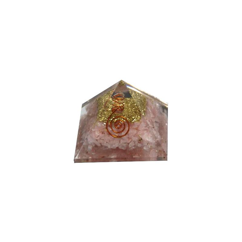 Orgon Piramide Cuarzo Rosa 7 x 7 cm