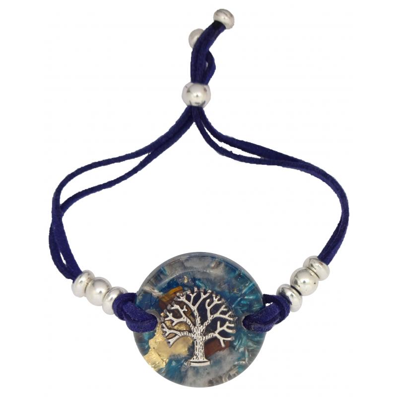 Pulsera Orgon Arbol de la Vida Azul (3,2 cm Ajustable)